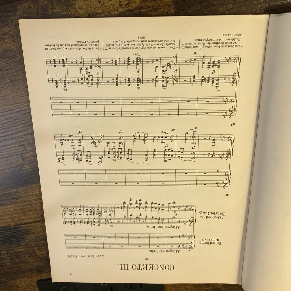 Edition Peters Nr 2894 Beethoven Klavier Konzert Opus 37 C moll Ut mineur C mino